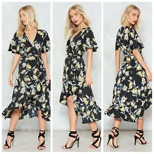 New Floral wrap midi Dress